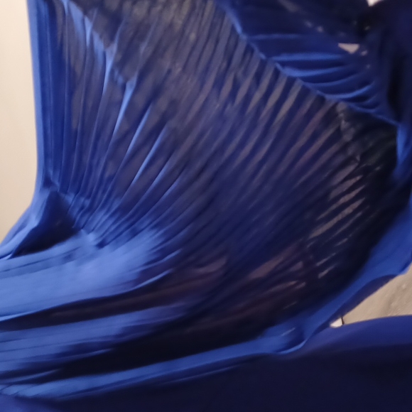 Eliza J. sheer voluminous bishop bubble sleeve pleated sheath dress party Small - Picture 8 of 16